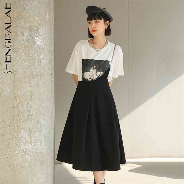 

high waist black single shoulder strap irregular half-body skirt women fashion tide spring autumn 1dd5872 210427