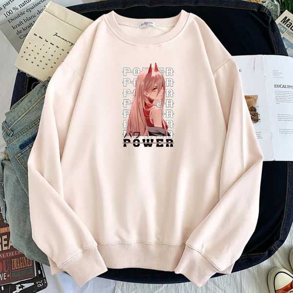 

men's hoodies & sweatshirts 2021 power chainsaw man cartoon printing hoody o-neck casual tracksuit warm brand men hoodie oversized comf, Black