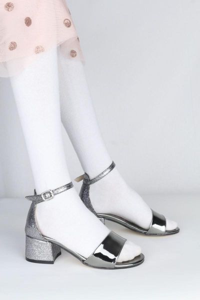 

sandals female child wrist lacing high-heeled, Black