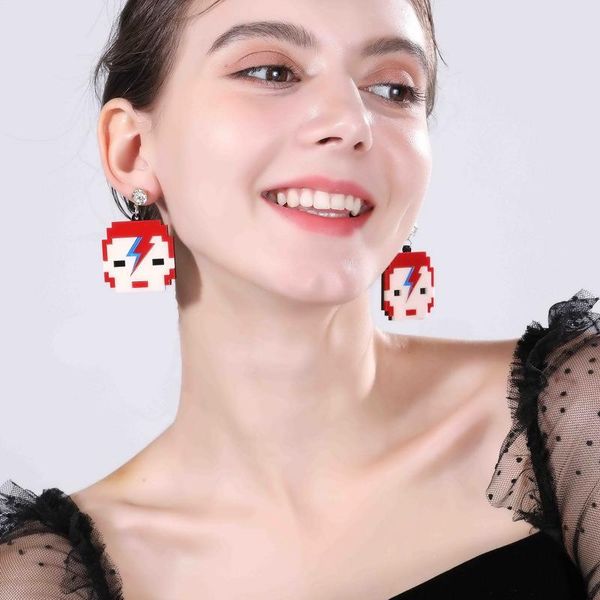 

stud ew anime demon slayer: kimetsu no yaiba earring jewelry epoxy kamado tanjirou nezuko mask acrylic earrings, Golden;silver