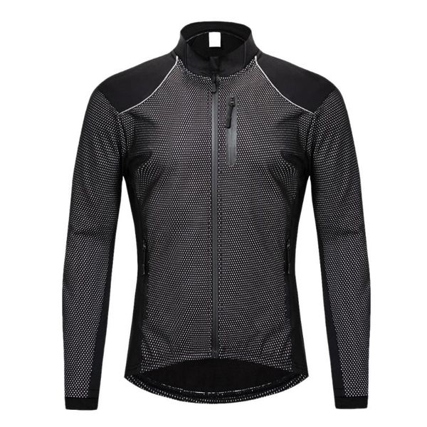 

racing jackets professional mens womens mountain bike outdoor sports long sleeve cycling jersey reflective wind coat jacket, Black;red
