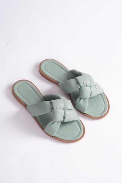 

sandals basskan 04 womens cross knotted flat slippers casual hiking mint, Black