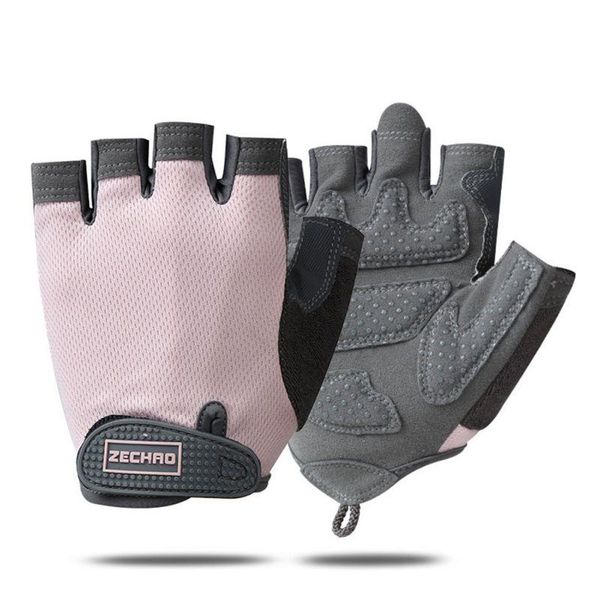 

cycling gloves half finger anti-slip fitness gym dumbbell training shockproof outdoor sports hiking running, Black