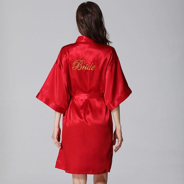 

women's sleepwear nightgown female summer pajamas lie down bride embroidered morning gown silk friend party thin wedding bridesmaid gro, Black;red