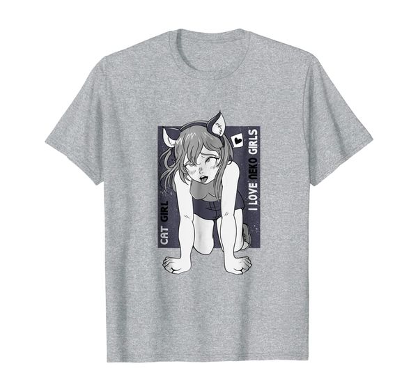 

ahegao t shirt lewd anime face shirt and neko cosplay, White;black