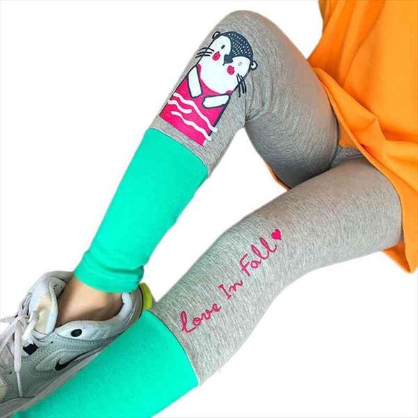 

girl leggings spring autumn leggins for kids slim children pants cartoon baby trousers teenager school clothing 3 12years, Blue