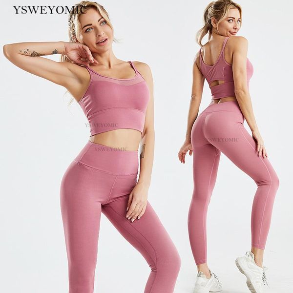 

piece women sport gym clothes fitness set pant seamless leggings yoga bra sportwear crop active workout suit outfit
