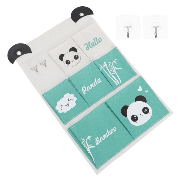 

storage bags multi-function door wall hanging bag printing 7 pockets pouch