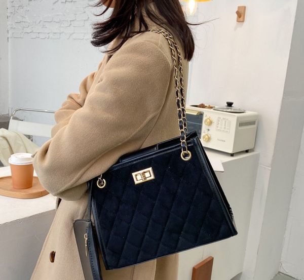 

designer diamond lattice bags one shoulder handbags korean version chain fashion trend bag square large capacity handbag