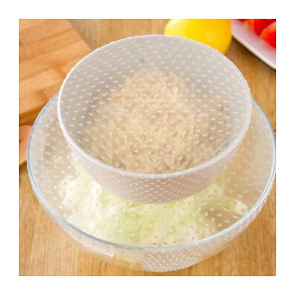 

food savers & storage containers stretch and fresh 4pcs silicone wrap multi-function bowls cover kitchen accessories j99store