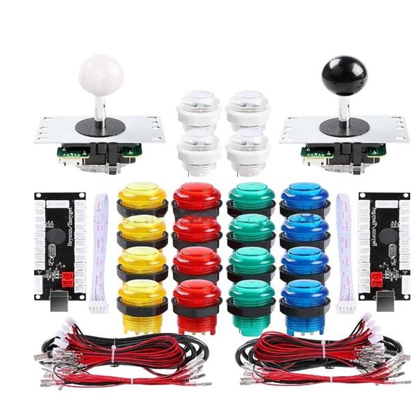 

player arcade contest diy kits usb encoder to pc joystick + led chrome buttons for mame raspberry pi 2 3 3b game controllers & joysticks