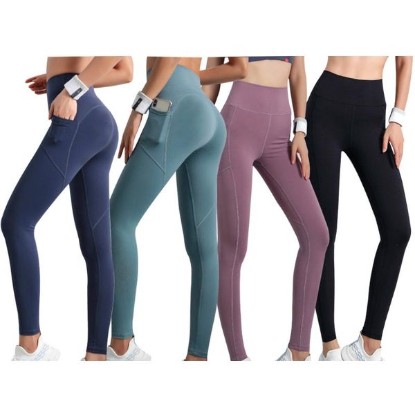 

cycling pants yoga running sportswear leggings sport women fitness seamless high waist with hips side pocket trousers, Black;blue
