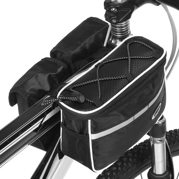 

car & truck racks lixada cycling bike tube bag bicycle with rain cover waterproof mountain front frame pannier pack