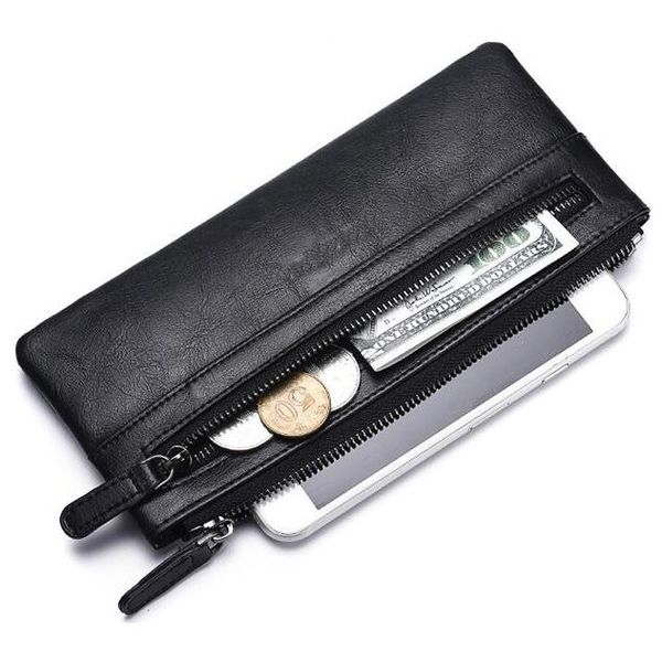 

wallets wallet men soft pu leather male phone long design man clutch moneybag cards holder coin purses burse quality, Red;black