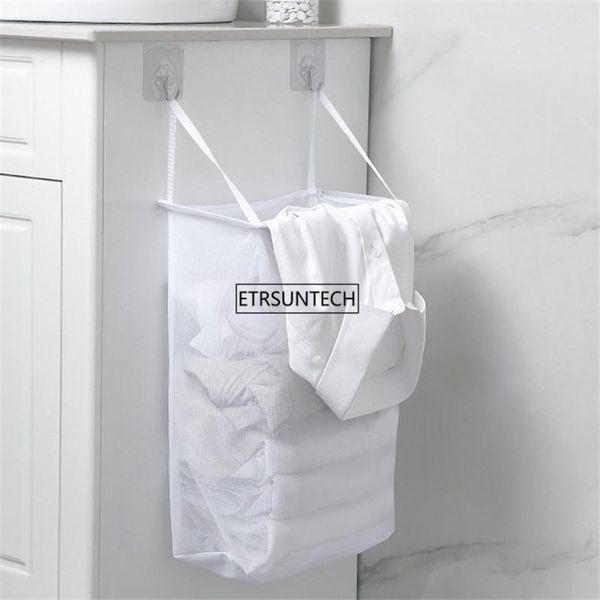 

50pcs home foldable clothes storage basket mesh washing dirty laundry portable sundries organizer toy container & organization
