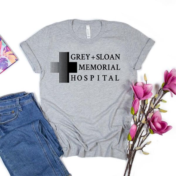 

women's t-shirt grey sloan memorial grey's anatomy tshirts meredith tee women graphic t shirts summer female shirt, White