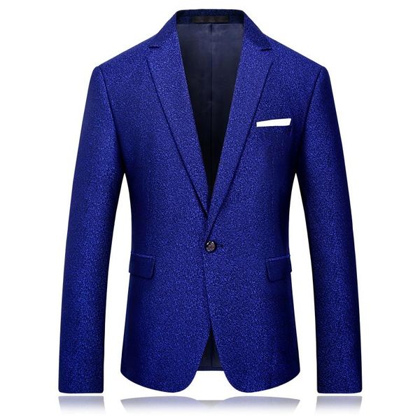 

men's suits & blazers loldeal men slim fit royal blue blazer m-4xl stage costumes for singers autumn arrival party male, White;black