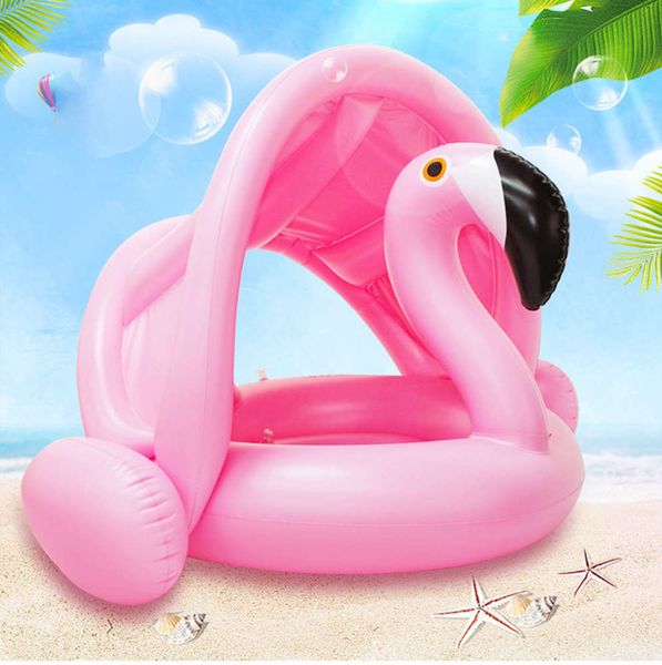 

swimming ring xiale swimming sunscreen water toys inflatable flamingo children boat infant sitting circle