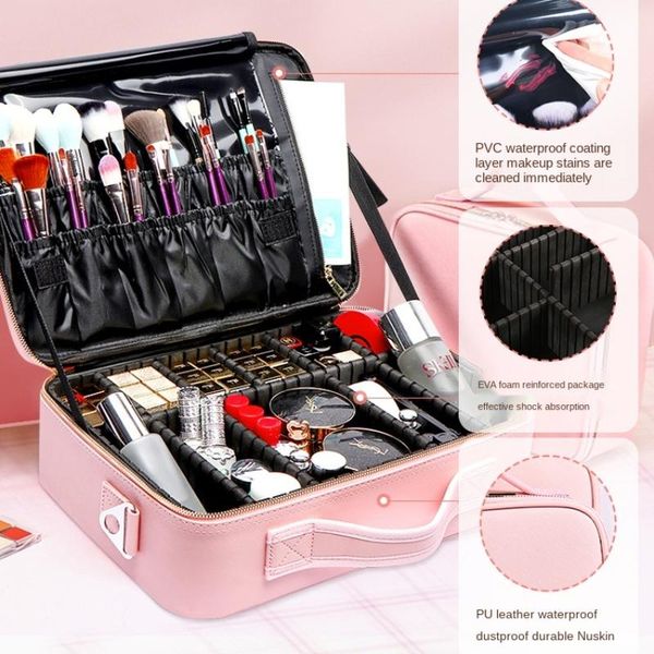 

large capacity cosmetic bag portable oversized travel storage high sense professional box bottles & jars