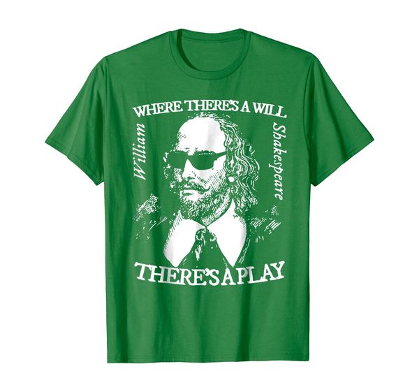 

shakespeare shades tshirt where there's will there's a play, White;black