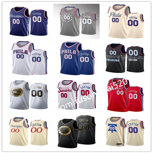 

2021 men philadelphia 76ers ben simmons joel embiid tobias harris danny green seth curry any player customizes print mens women, Black;red