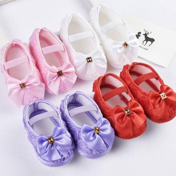 

baby girl shoes breathable anti-slip with bowknot casual sneakers toddler soft soled first walkers footwear crib