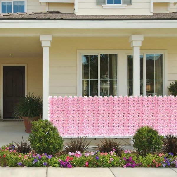 

decorative flowers & wreaths pink petals artificial ivy privacy fence screen hedges vine leaf decoration garden imitation plants