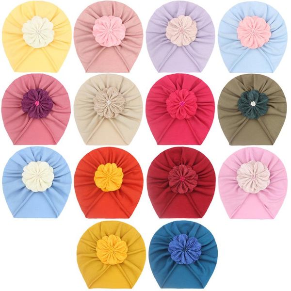 

caps & hats 1pc born headbands baby boy girl floral hat headwear cap accessories toddlers hairbands infants head wraps kids, Yellow