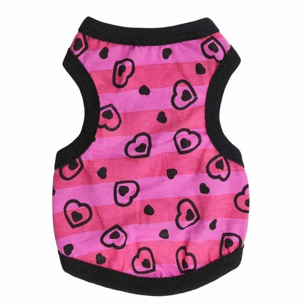 

dog t-shirt cotton summer vests shirt clothes coat rose red pet loving pattern vest apparel
