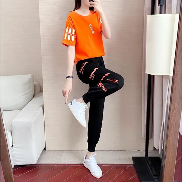 

tianluo sportswear women's trendy brand 2021 summer square dance loose casual two piece fashion suit tracksuits, Gray