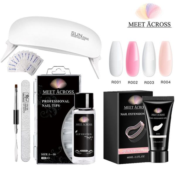 

nail art kits meet across 7 pcs/set extension gel with finger extend brush builder for tip quick