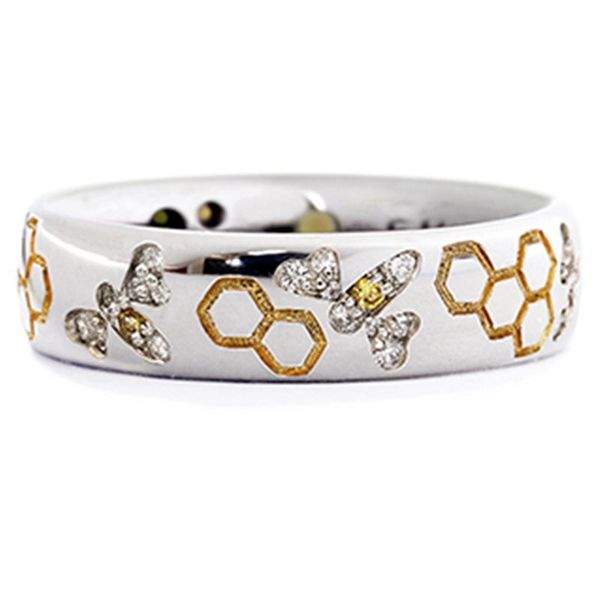

wedding rings milangirl exquisite honeycomb ziron for women temperament rhineston band engagement party jewelry, Slivery;golden