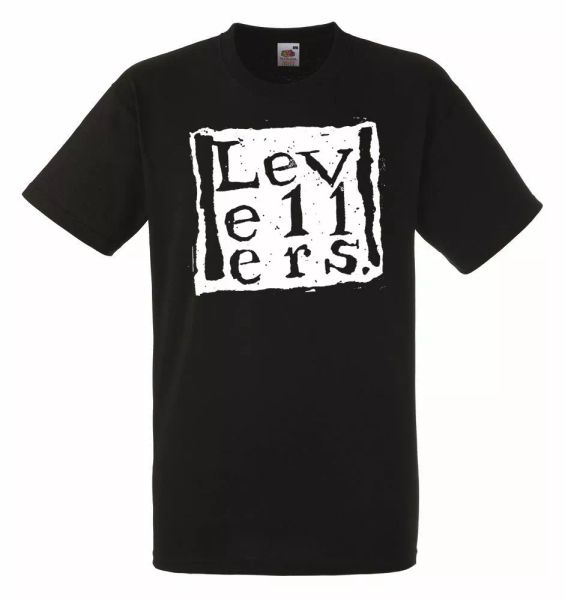 

the levellers logo black mens t-shirt men rock band tee shirt, White;black