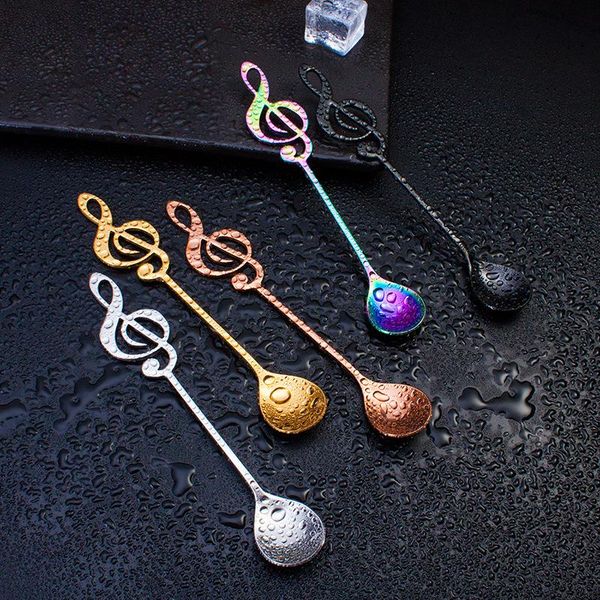 

spoons 304 stainless steel coffee spoon creative music bar note stirring dessert mini honey jars
