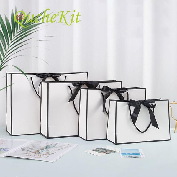 

gift wrap 10pcs large size box packaging paper bag pajamas clothes book with handle wedding birthday party ribbon