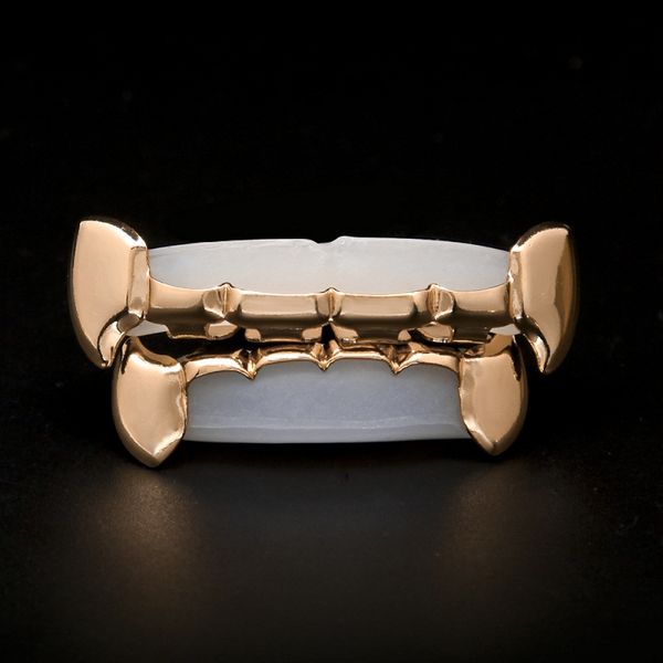 

grillz teeth set mens hip hop jewelry rose gold silver fangs grills, Black