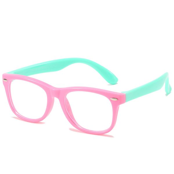 

2020 new fashion children's anti blue glasses men's and women's flat lenses silicone goggles soft frame 2102-1, Black