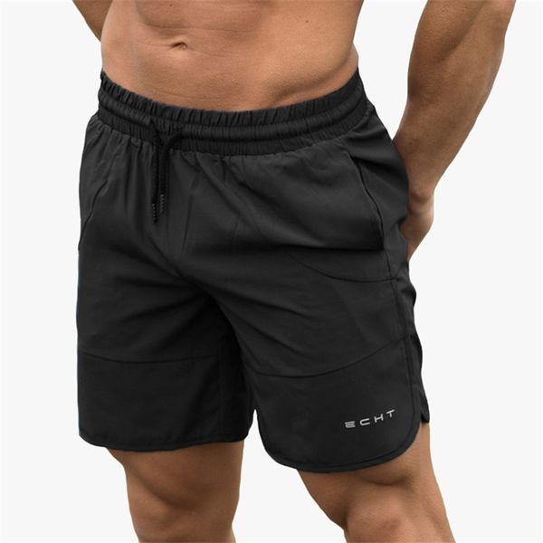 

men gyms fitness loose shorts bodybuilding joggers summer quick-dry cool short pants male casual beach brand sweatpants 210629, White;black