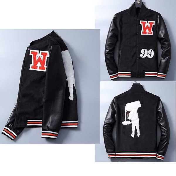 

mens college varsity baseball jackets oversized hip hop designer customization outerwear patchwork sportswear clothing, Black;brown