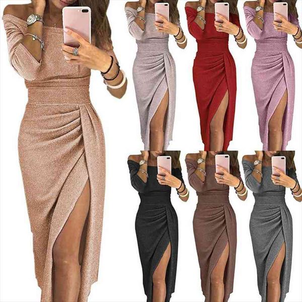 

evening party off shoulder women dresses high waist long elegant club vestidos spring solid womens tunic, Black;gray