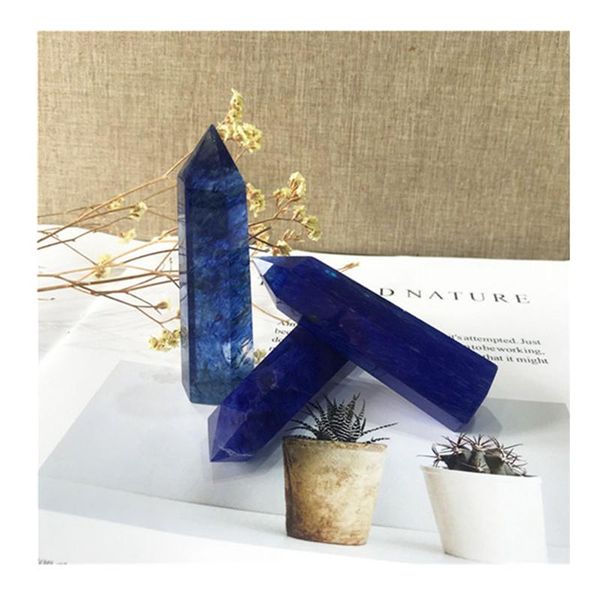 

blue smelt wand point natural stones minerals crystals gems healing reiki for home decoration gemstones decorative objects & figurines