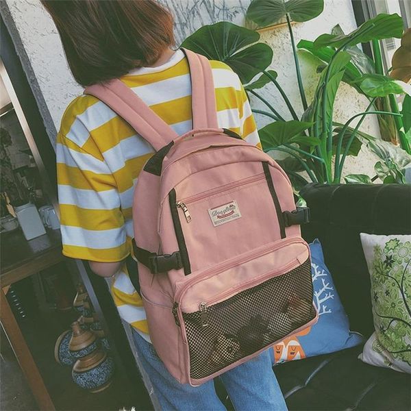

backpack 2021 female student schoolbag canvas simple travel