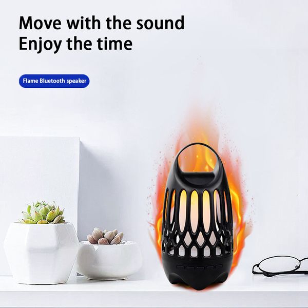 USB recarregável portátil À Prova D 'Água Música Estéreo Sem Fio Bluetooth Audio Flickers LED FLAME SPEAKER CLIMA