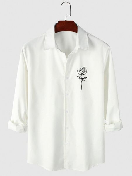 

men rose print shirt c3so#, White;black