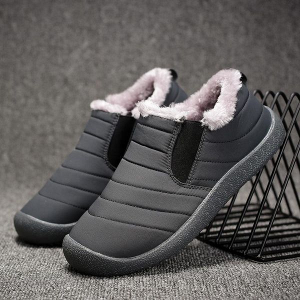 

boots lightweight winter for men snow waterproof shoes comfort soft bottom men's big size anti skid warm, Black