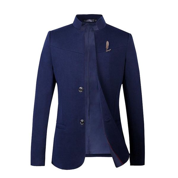 

men's suits & blazers pure color youth men autumn and winter suit jacket black gray navy blue slim elegant men's dress coat 2021, White;black