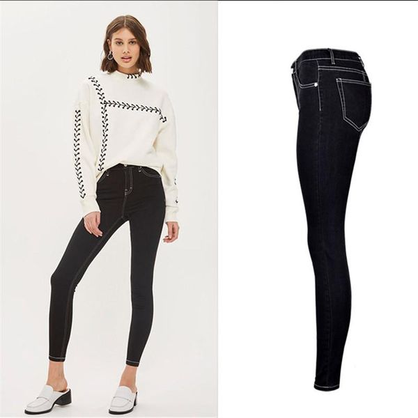 

women skinny black pants boyfriend jeans for vintage elasticity women's, Blue