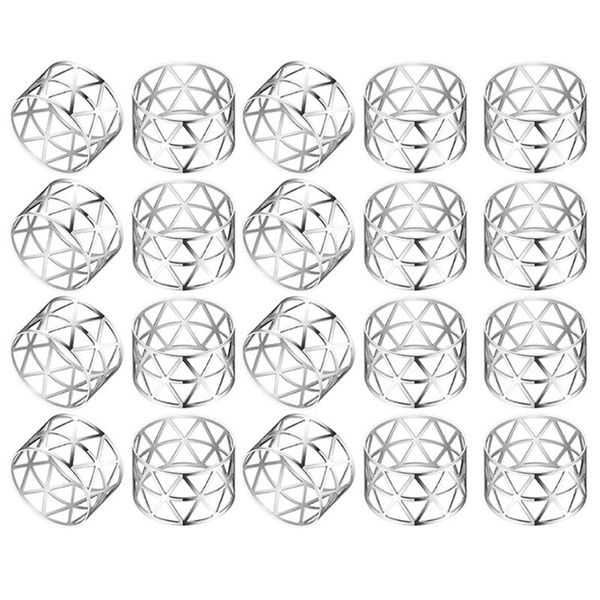 

napkin rings with hollow out design silver ring holder for wedding party holiday banquet christmas 20pcs,