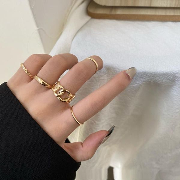 

cluster rings xialuoke bohemia minimalism style geometry round set accessories index finger joint ring for women punk jewelry r0568, Golden;silver