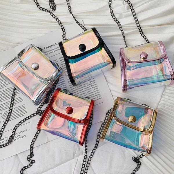 

purse kids purses and handbags 2021 cute pvc transparent jelly mini crossbody bags girls small coin pouch baby clear laser bag, White